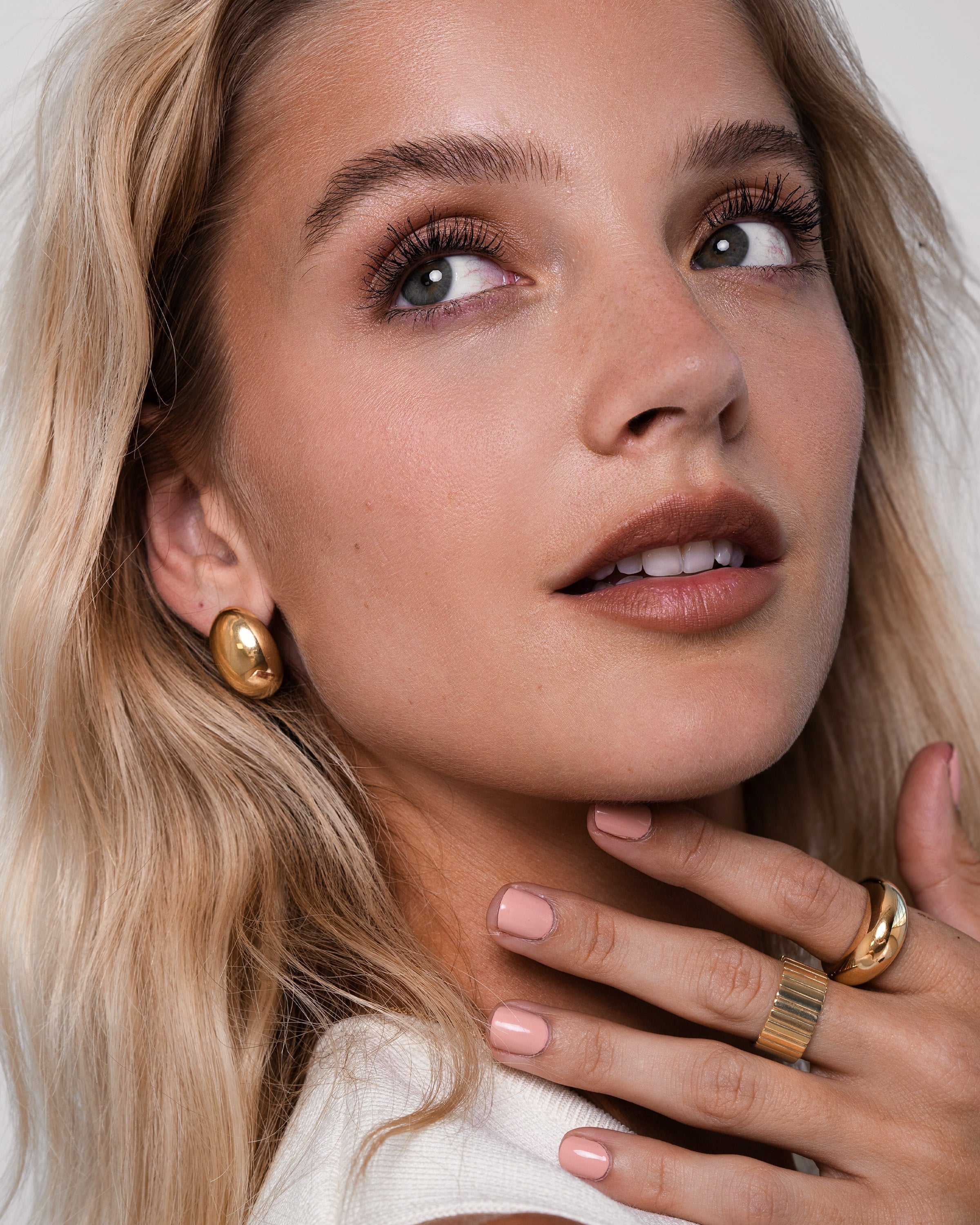 14K Gold Half Dome Studs