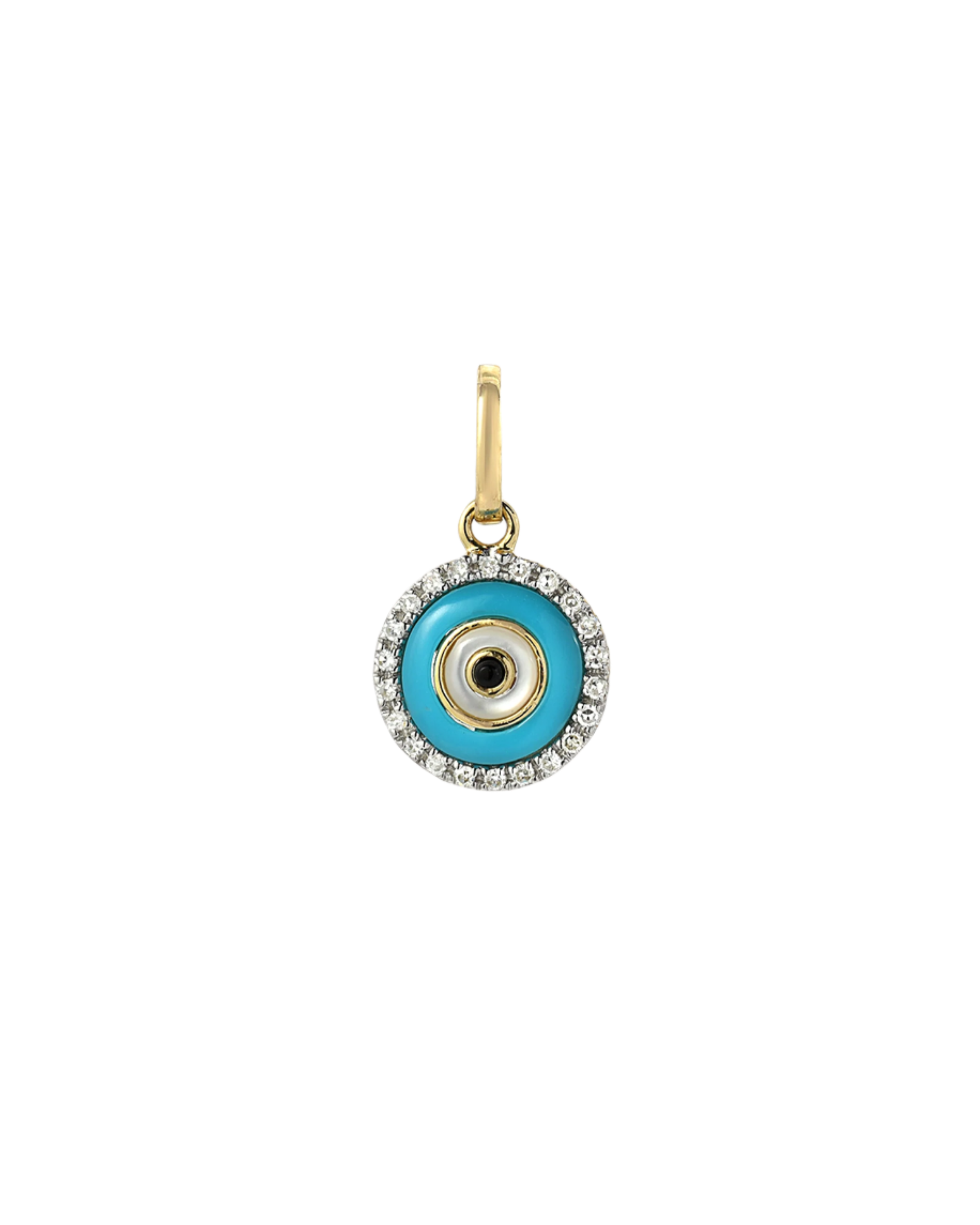 14K Gold Diamond Protection Charm Necklace