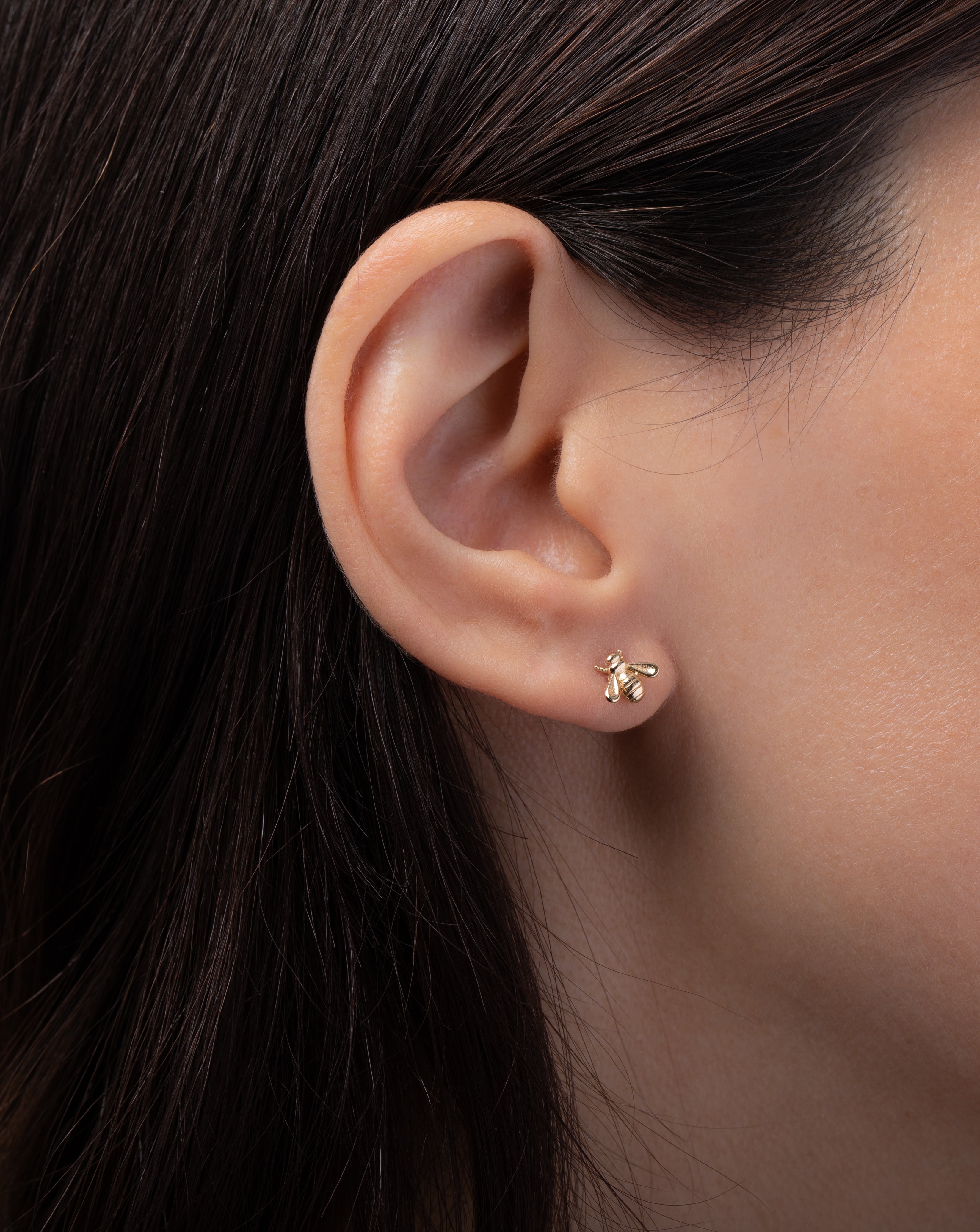 14k Gold Bee Studs