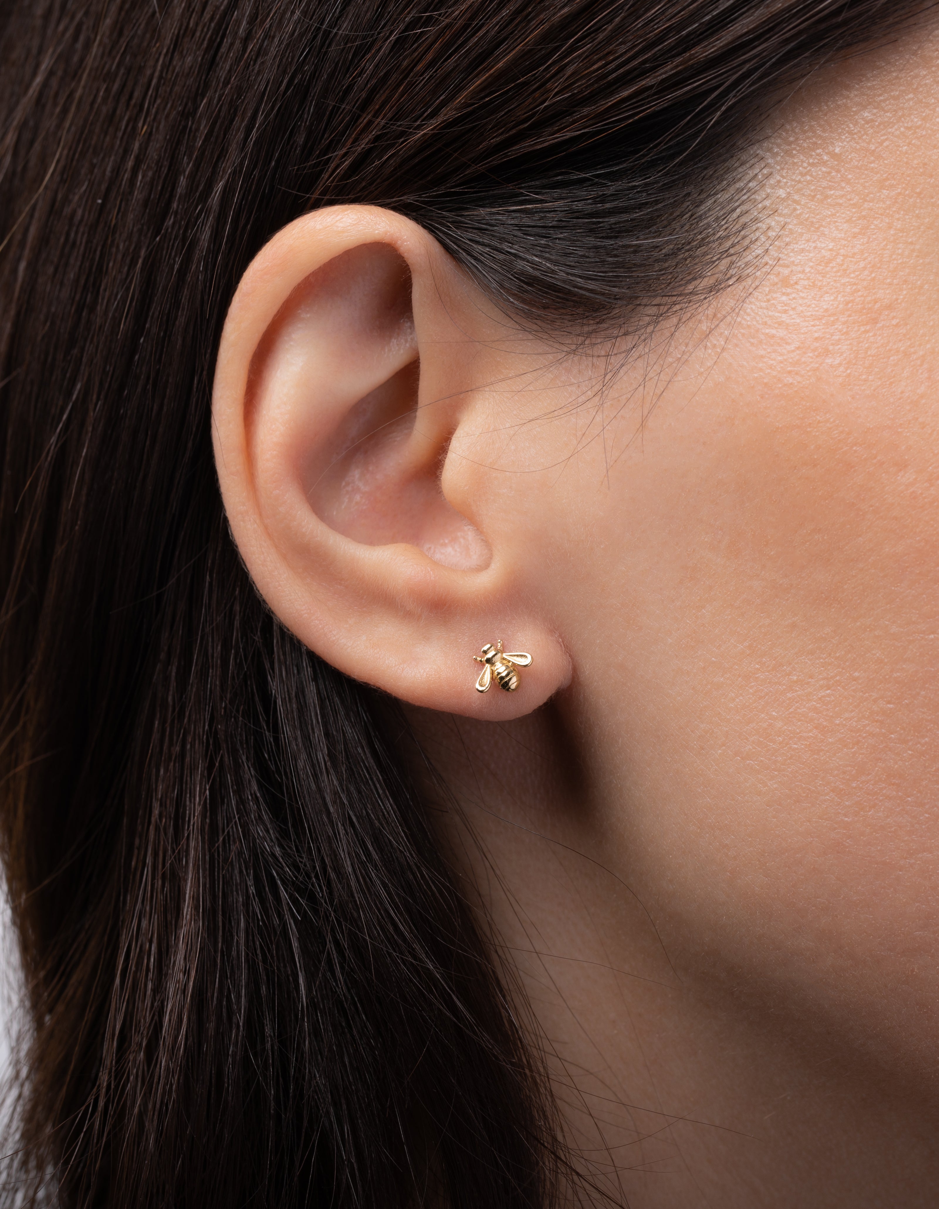 14k Gold Bee Studs