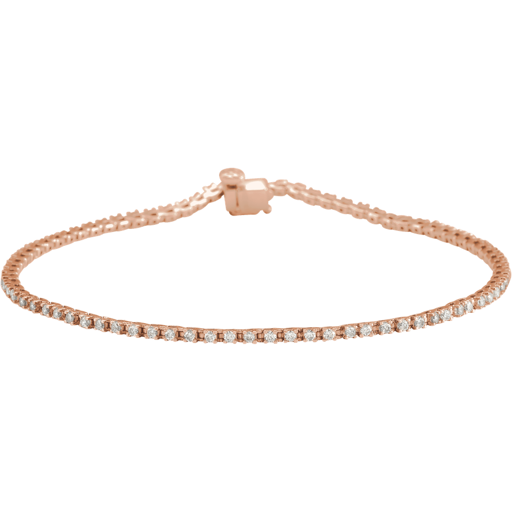14K Rose Gold 1 CTW Lab Diamond Tennis Bracelet