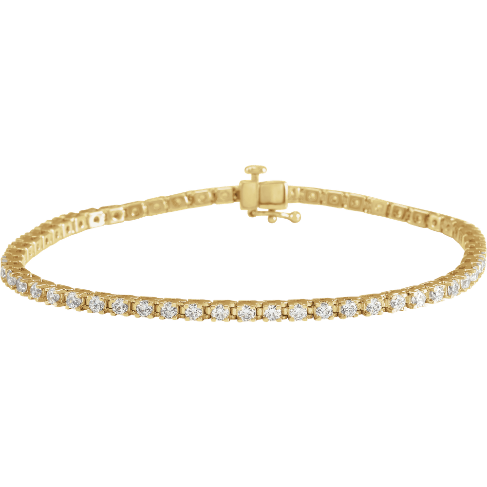 14K Yellow Gold 3 CTW Lab Diamond Tennis Bracelet