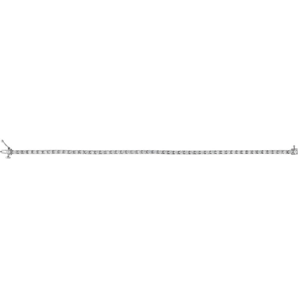 14K White Gold 3 CTW Lab Diamond Tennis Bracelet