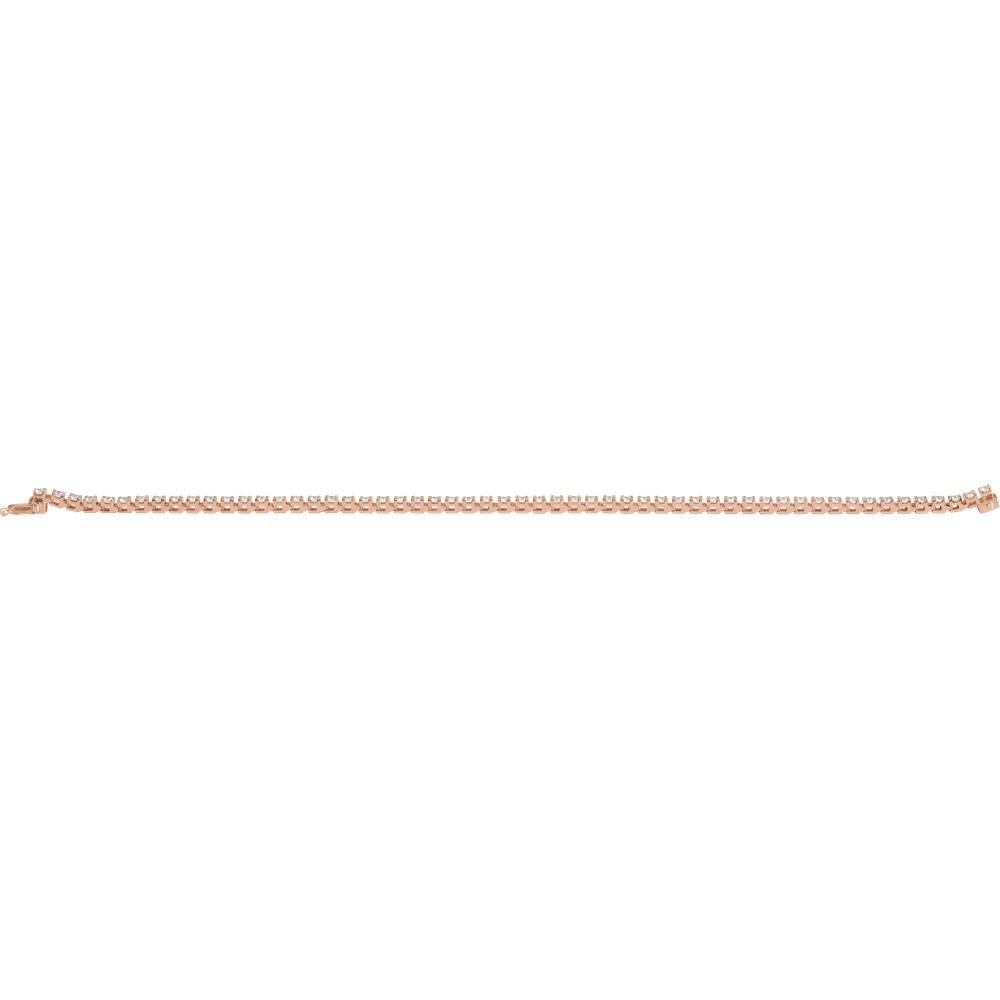 14K Rose Gold 3 CTW Natural Diamond Tennis Bracelet