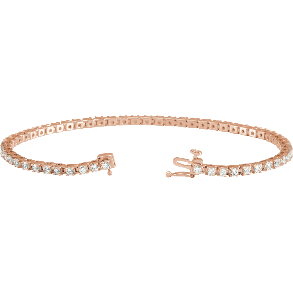 14K Rose Gold 3 CTW Natural Diamond Tennis Bracelet