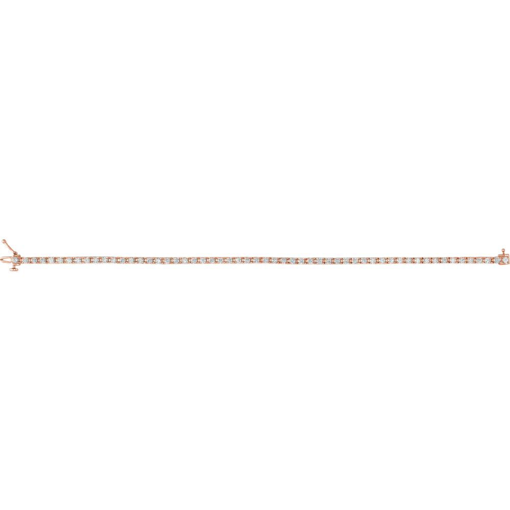 14K Rose Gold 3 CTW Natural Diamond Tennis Bracelet