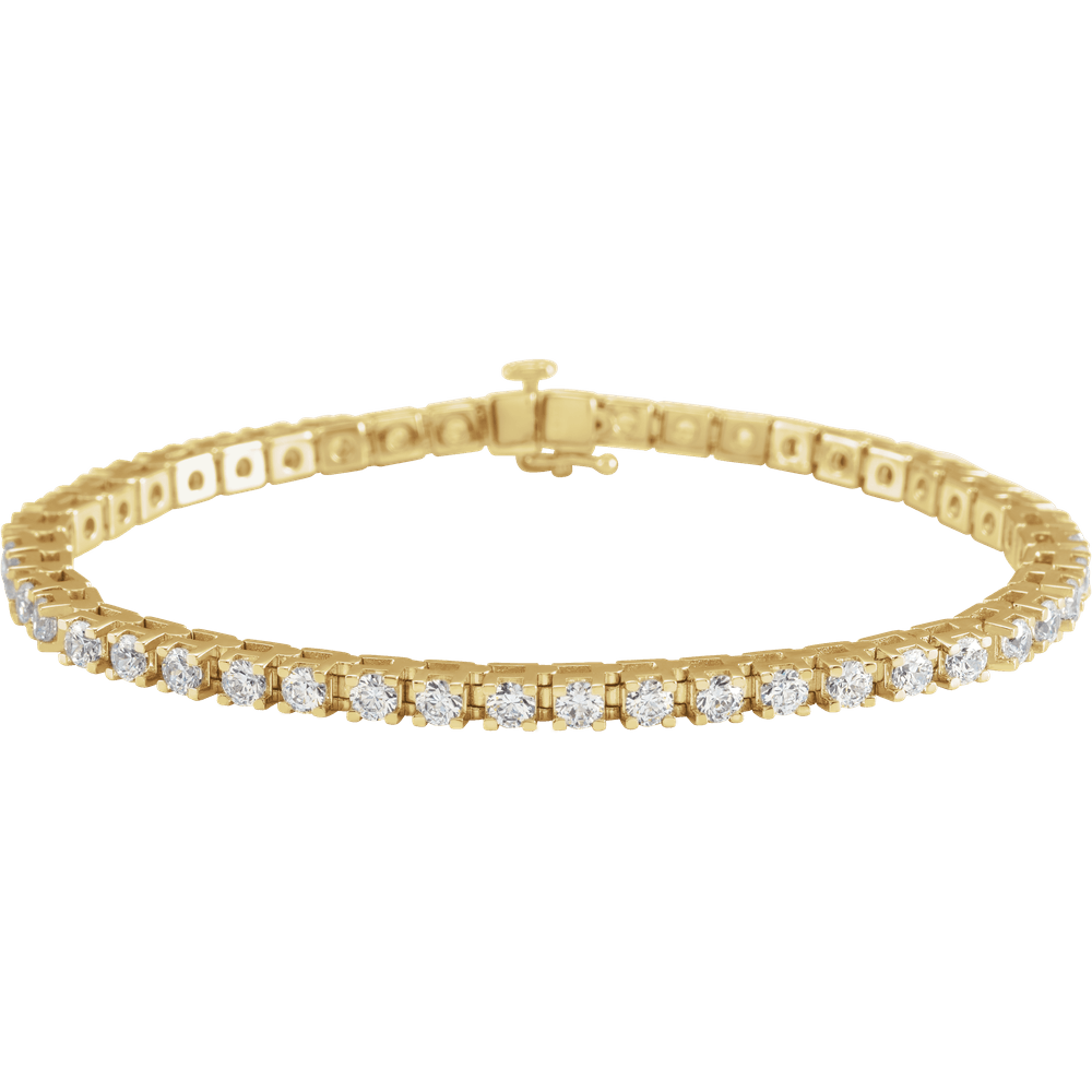 14K Yellow Gold 4 CTW Lab Diamond Tennis Bracelet