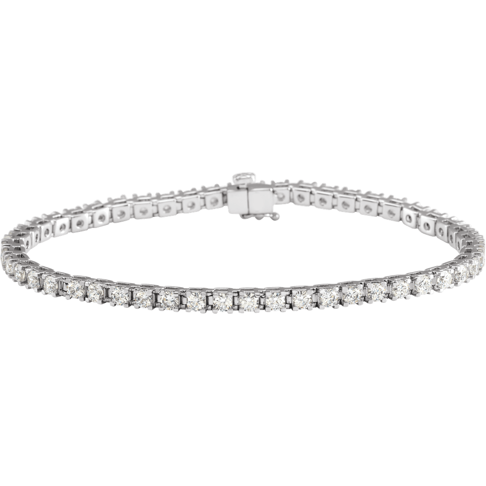 14K White Gold 4 CTW Natural Diamond Tennis Bracelet