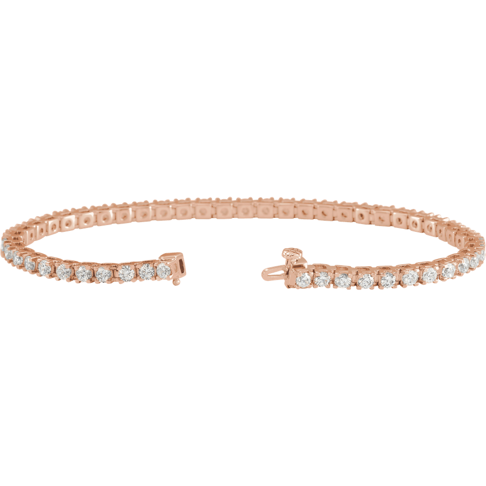 14K Rose Gold 4 CTW Lab Diamond Tennis Bracelet