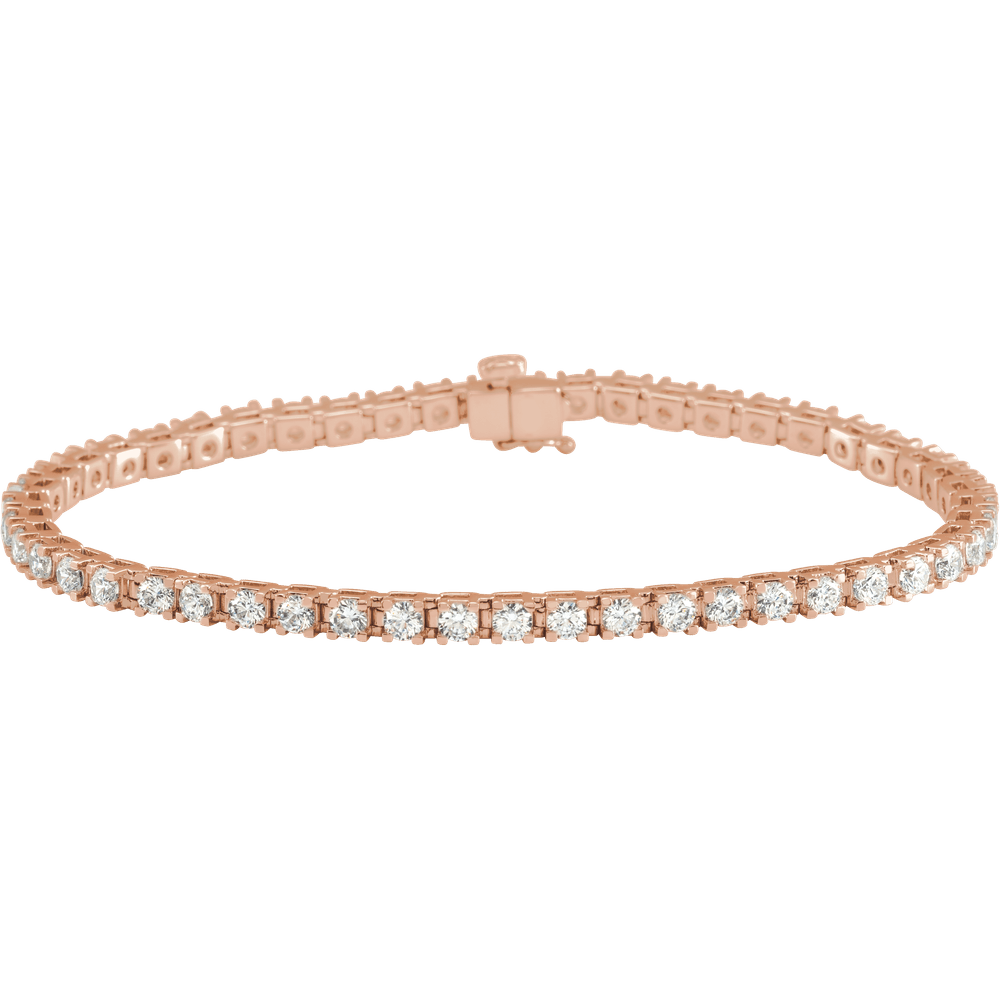 14K Rose Gold 4 CTW Lab Diamond Tennis Bracelet