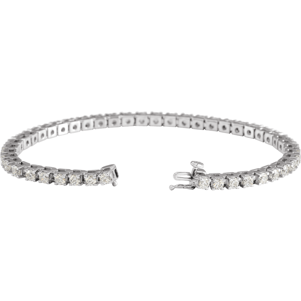 14K White Gold 5 CTW Natural Diamond Tennis Bracelet