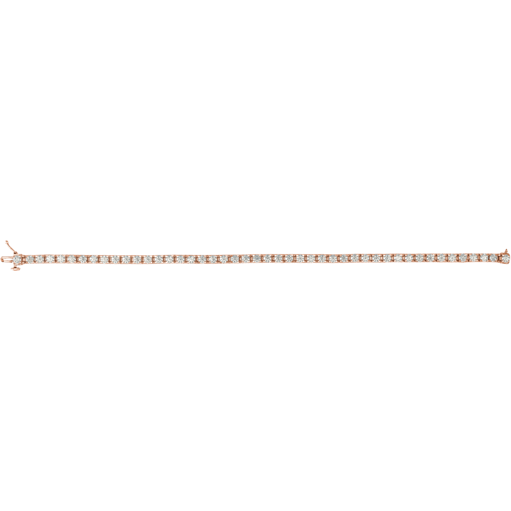 14K Rose Gold 5 CTW Natural Diamond Tennis Bracelet