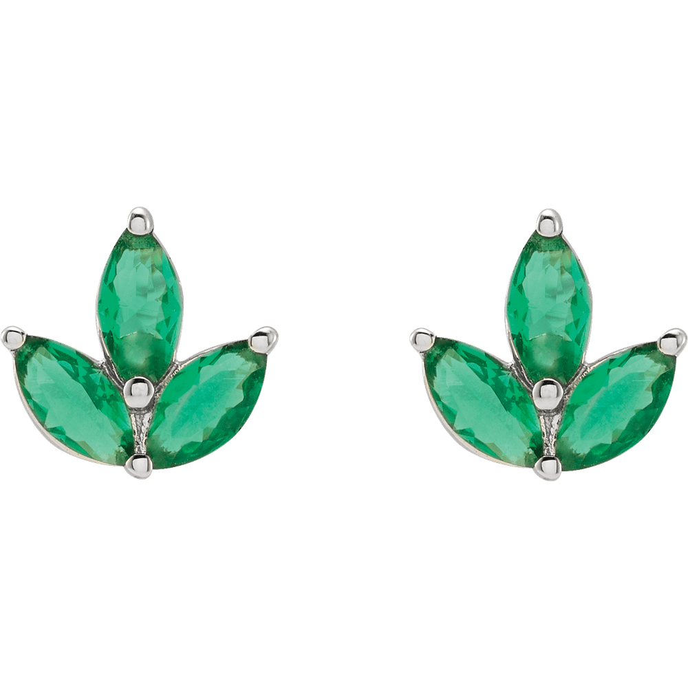 14K Gold Natural Green Emerald