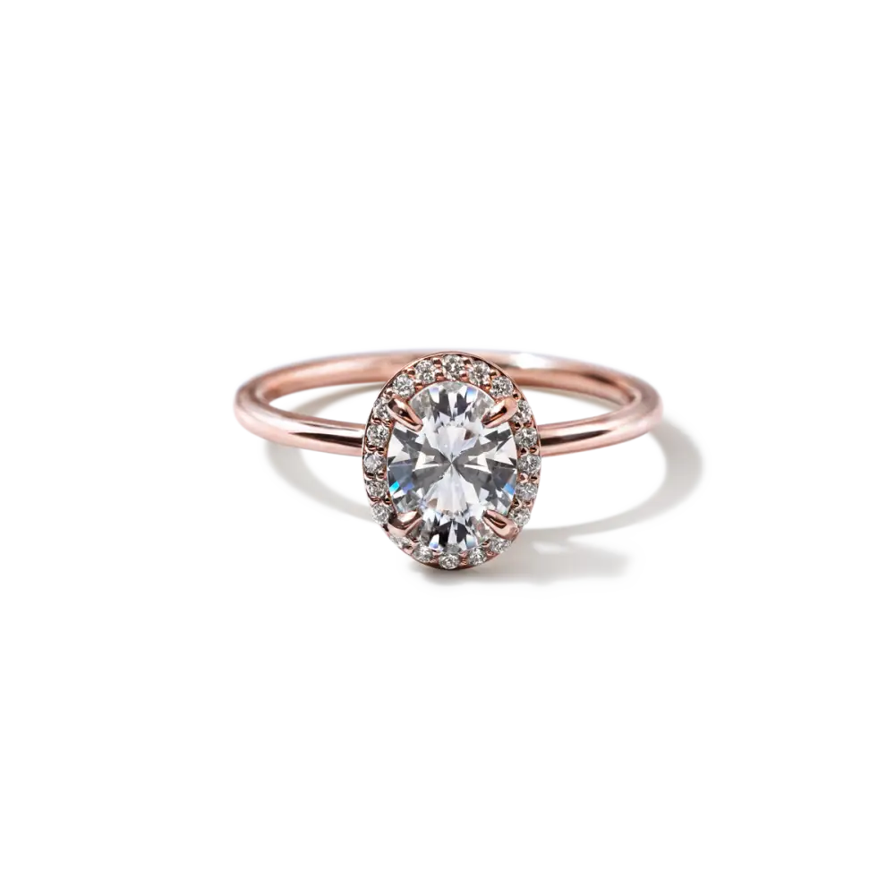ELEANOR - HALO - 18K Rose Gold / Oval - Engagement Ring