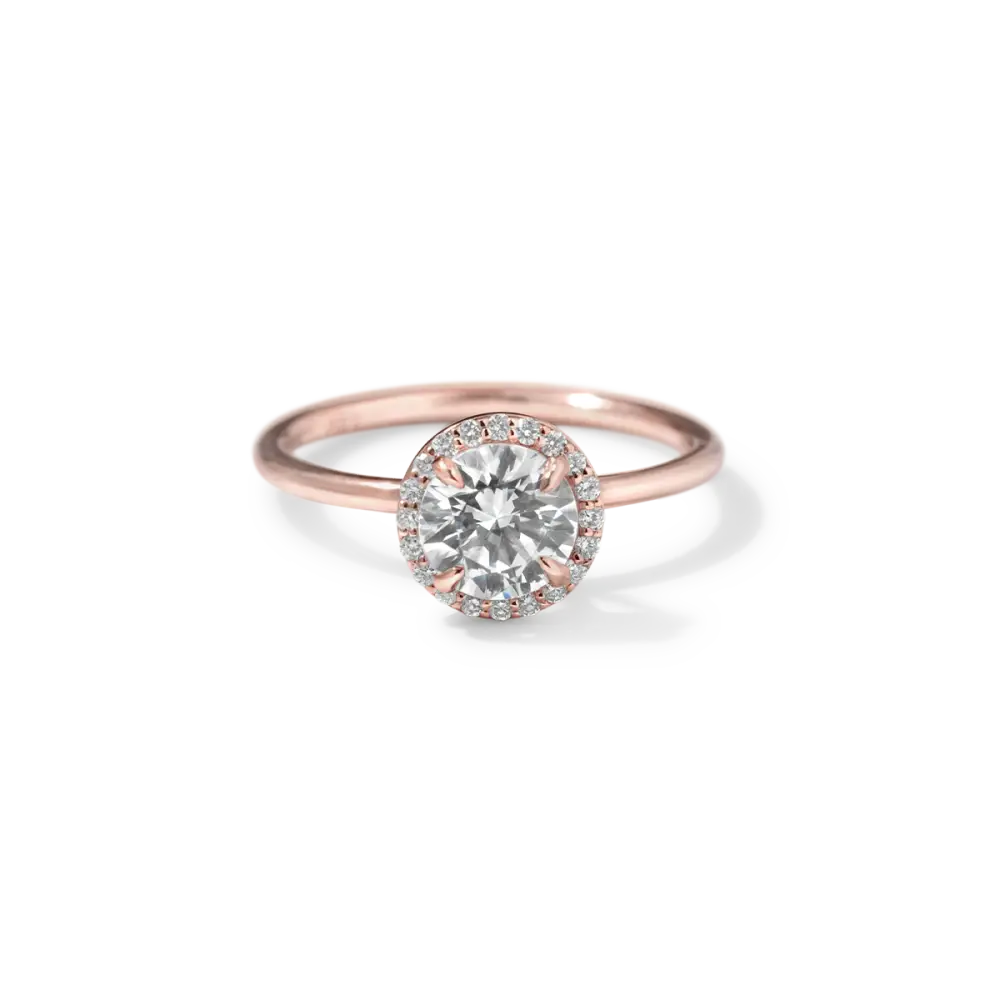 ELEANOR - HALO - 18K Rose Gold / Round - Engagement Ring