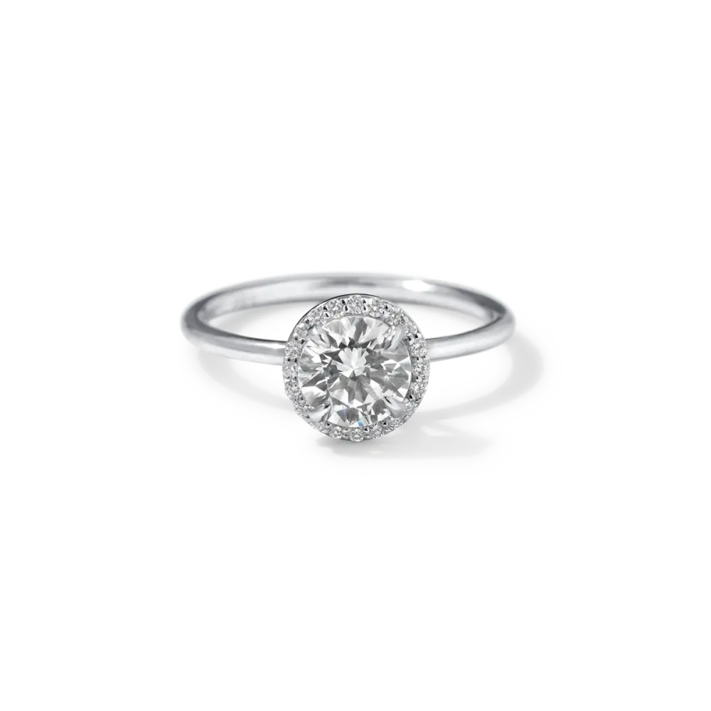 ELEANOR - HALO - 18K White Gold / Round - Engagement Ring