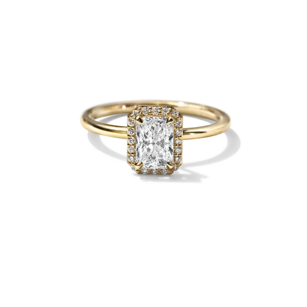 ELEANOR - HALO - 18K Yellow Gold / Radiant - Engagement Ring