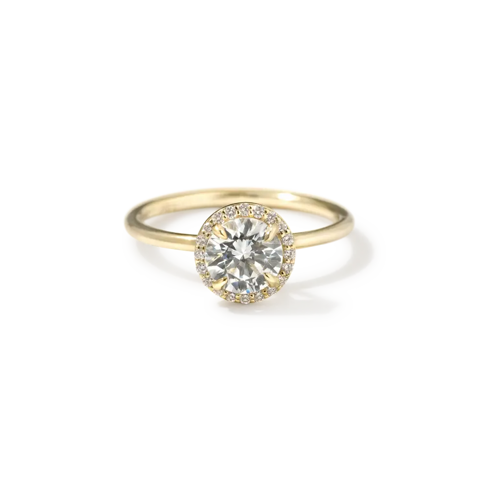 ELEANOR - HALO - 18K Yellow Gold / Round - Engagement Ring