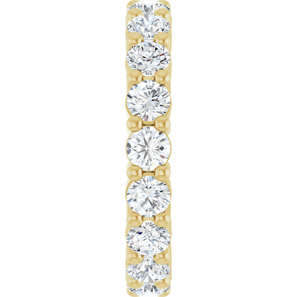 14K Yellow Gold 3mm Round Eternity Band - Natural Diamond