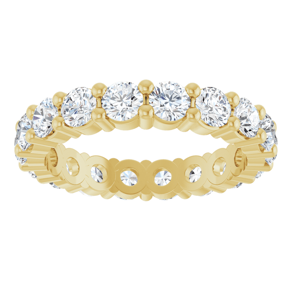 14K Yellow Gold 3mm Round Eternity Band - Natural Diamond