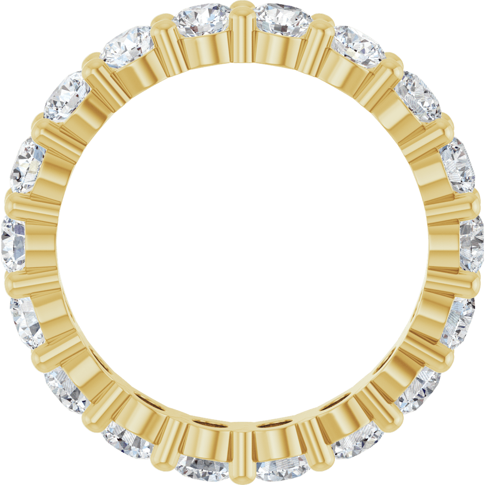 14K Yellow Gold 3mm Round Eternity Band - Natural Diamond