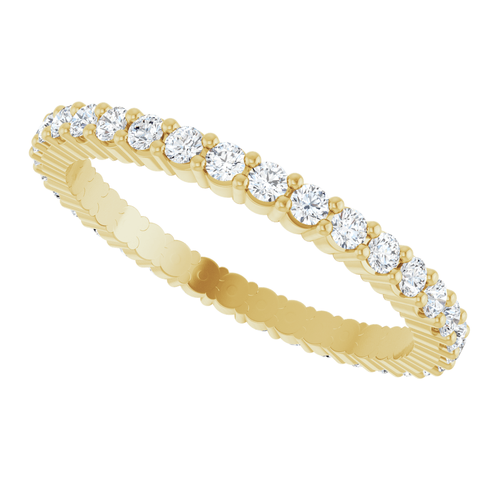 14K Yellow Gold 1.5 mm Round Eternity Band - Natural Diamond