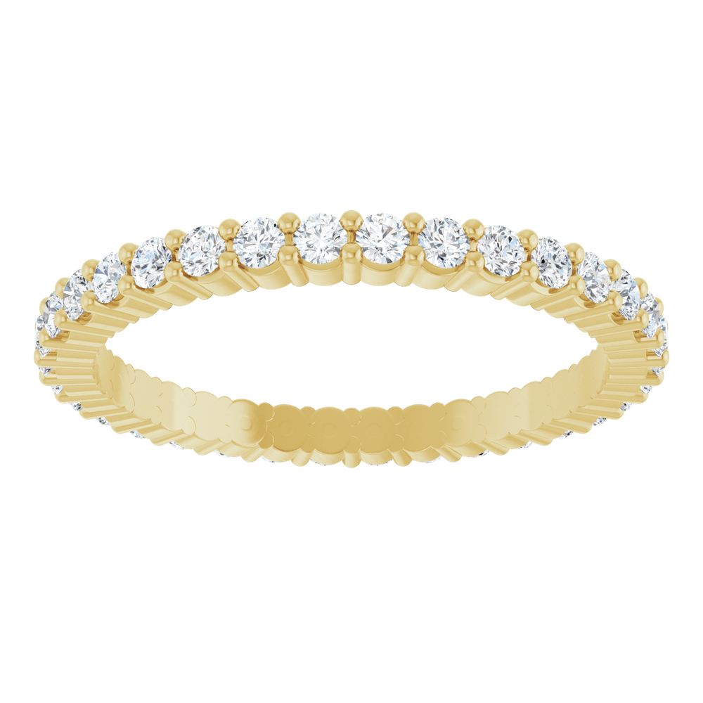 14K Yellow Gold 1.5 mm Round Eternity Band - Natural Diamond