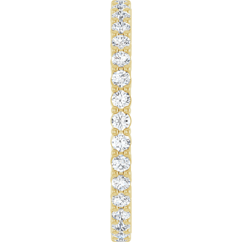 14K Yellow Gold 1.5 mm Round Eternity Band - Lab Diamond