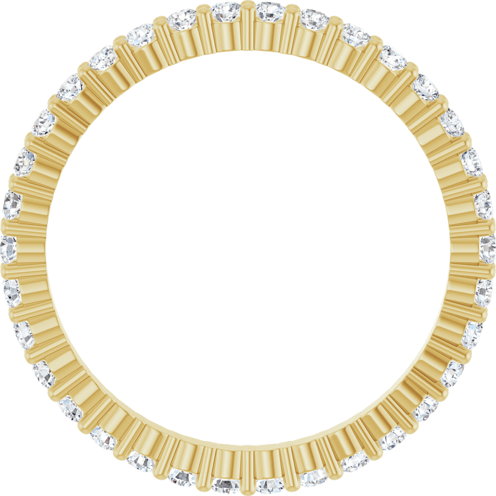 14K Yellow Gold 1.5 mm Round Eternity Band - Lab Diamond