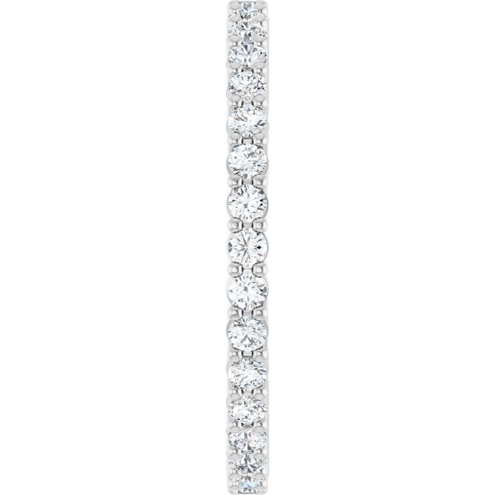 14K White Gold 1.5 mm Round Eternity Band - Natural Diamond