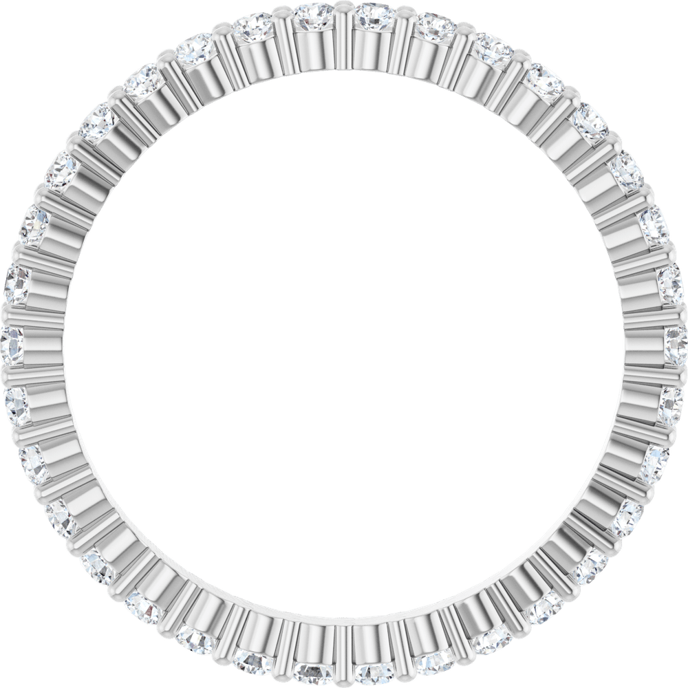 14K White Gold 1.5 mm Round Eternity Band - Natural Diamond