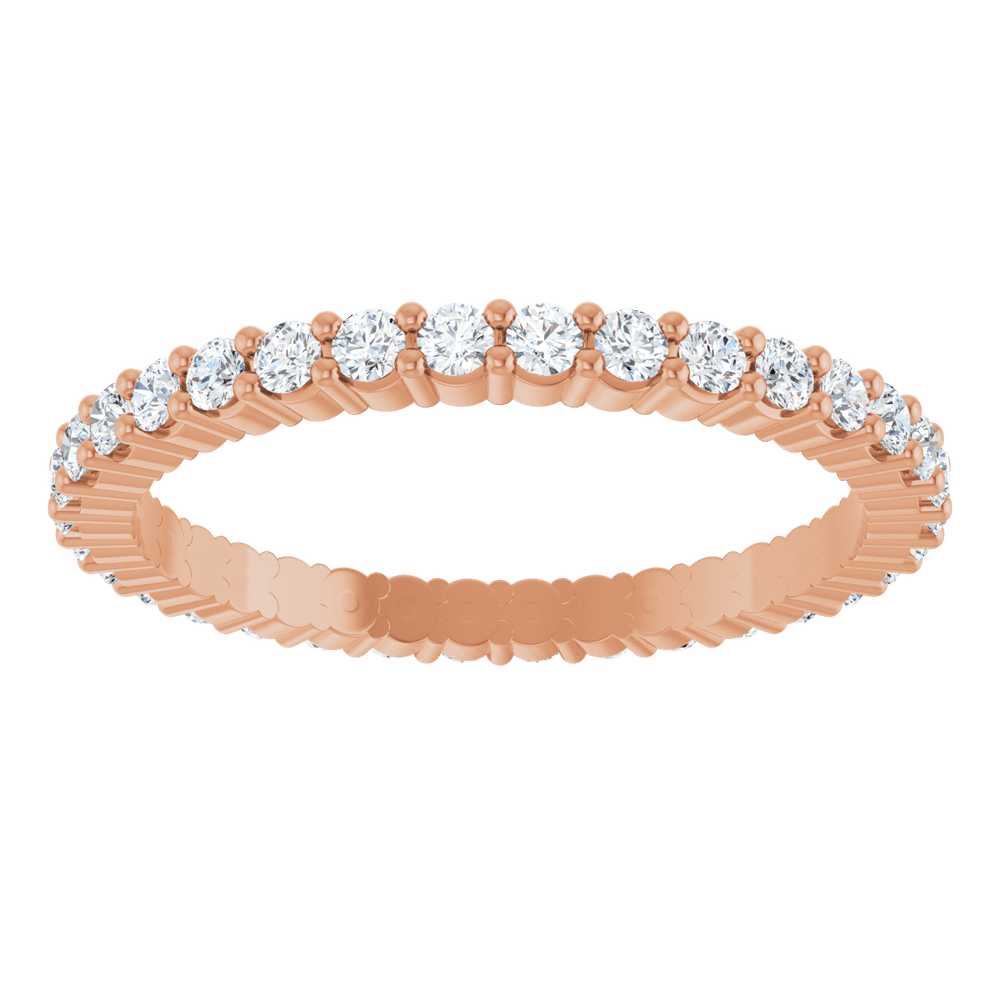 14K Rose Gold 1.5 mm Round Eternity Band - Natural Diamond
