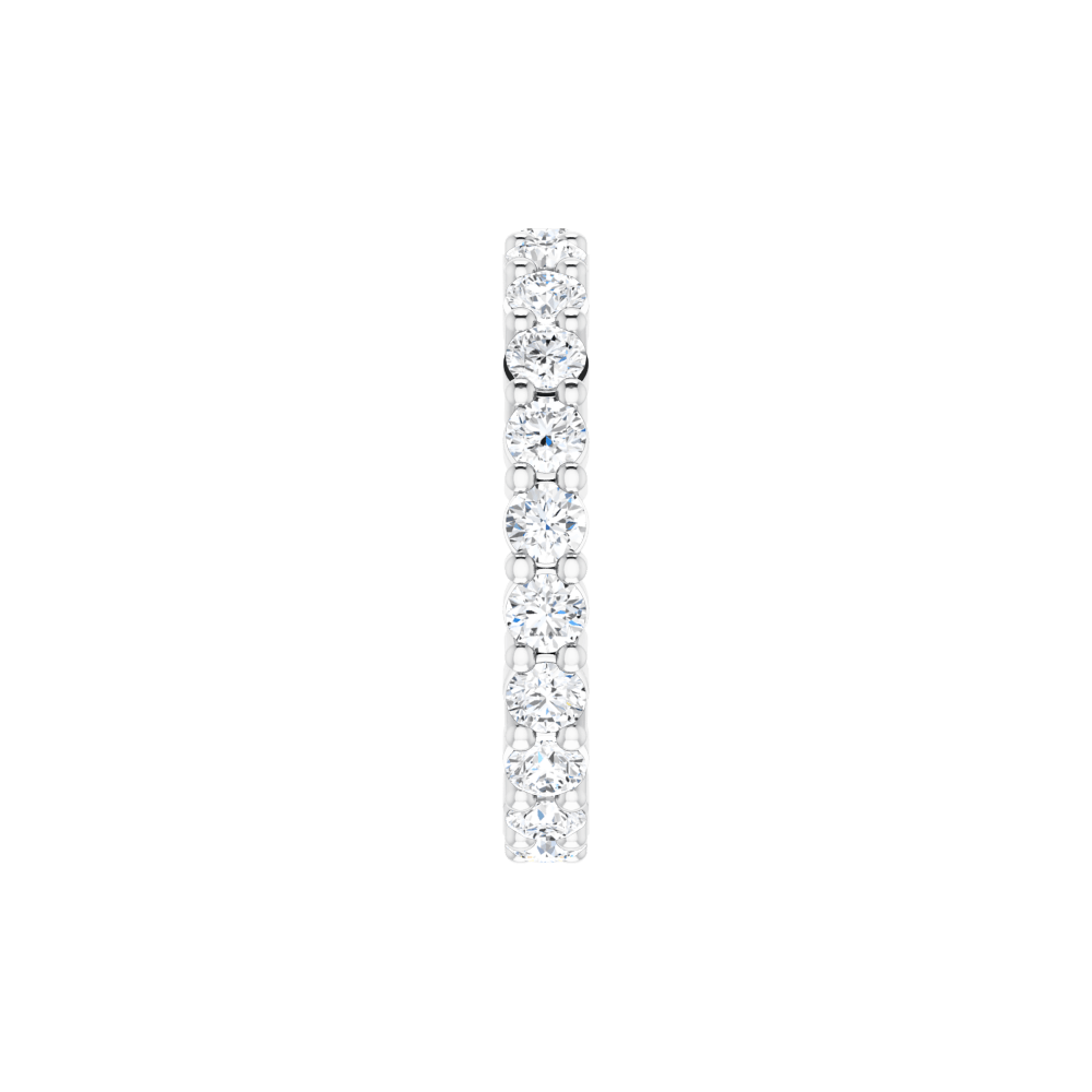 14K White Gold 3mm Round Eternity Band - Natural Diamond