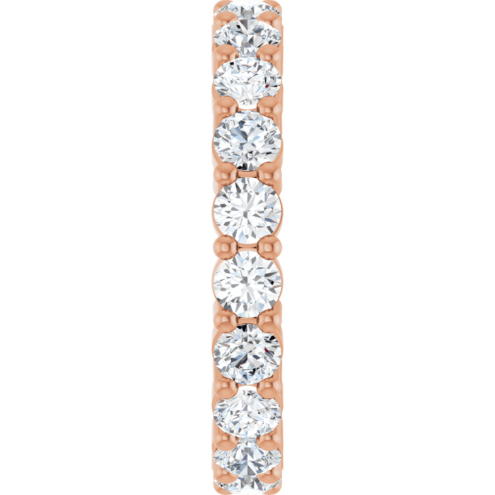 14K Rose Gold 3mm Round Eternity Band - Natural Diamond