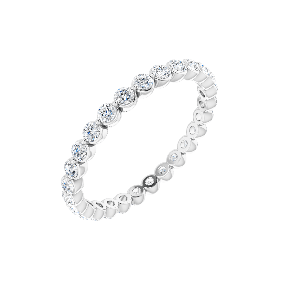 14K White Gold 3/4 CTW Lab-Grown Diamond Eternity Band – F/VS