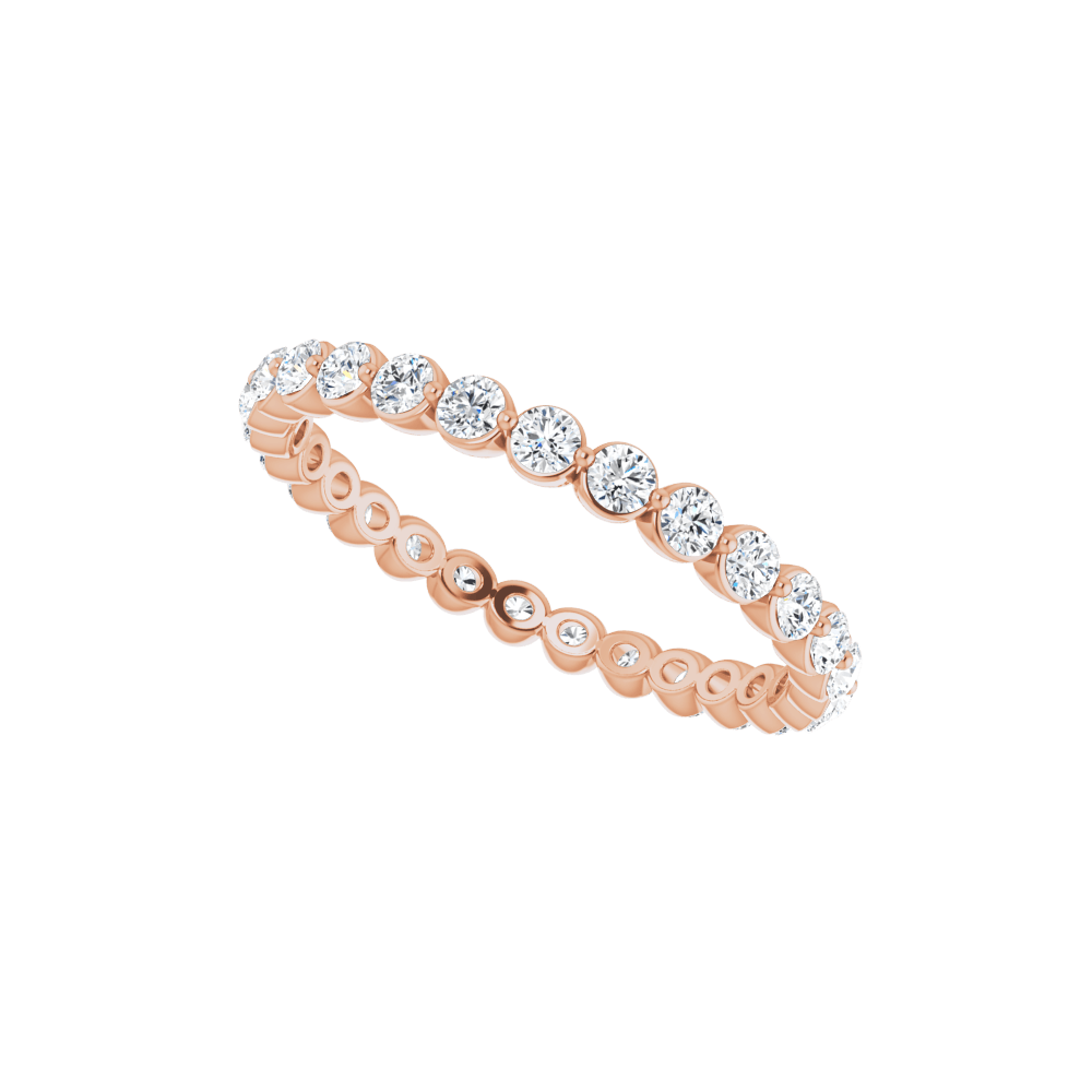14K rose Gold 3/4 CTW Lab-Grown Diamond Eternity Band – F/VS