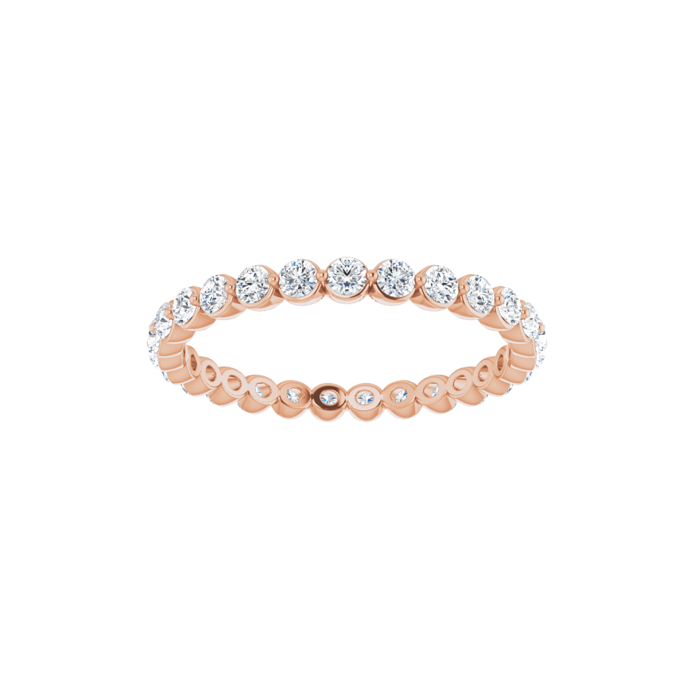 14K rose Gold 3/4 CTW Lab-Grown Diamond Eternity Band – F/VS