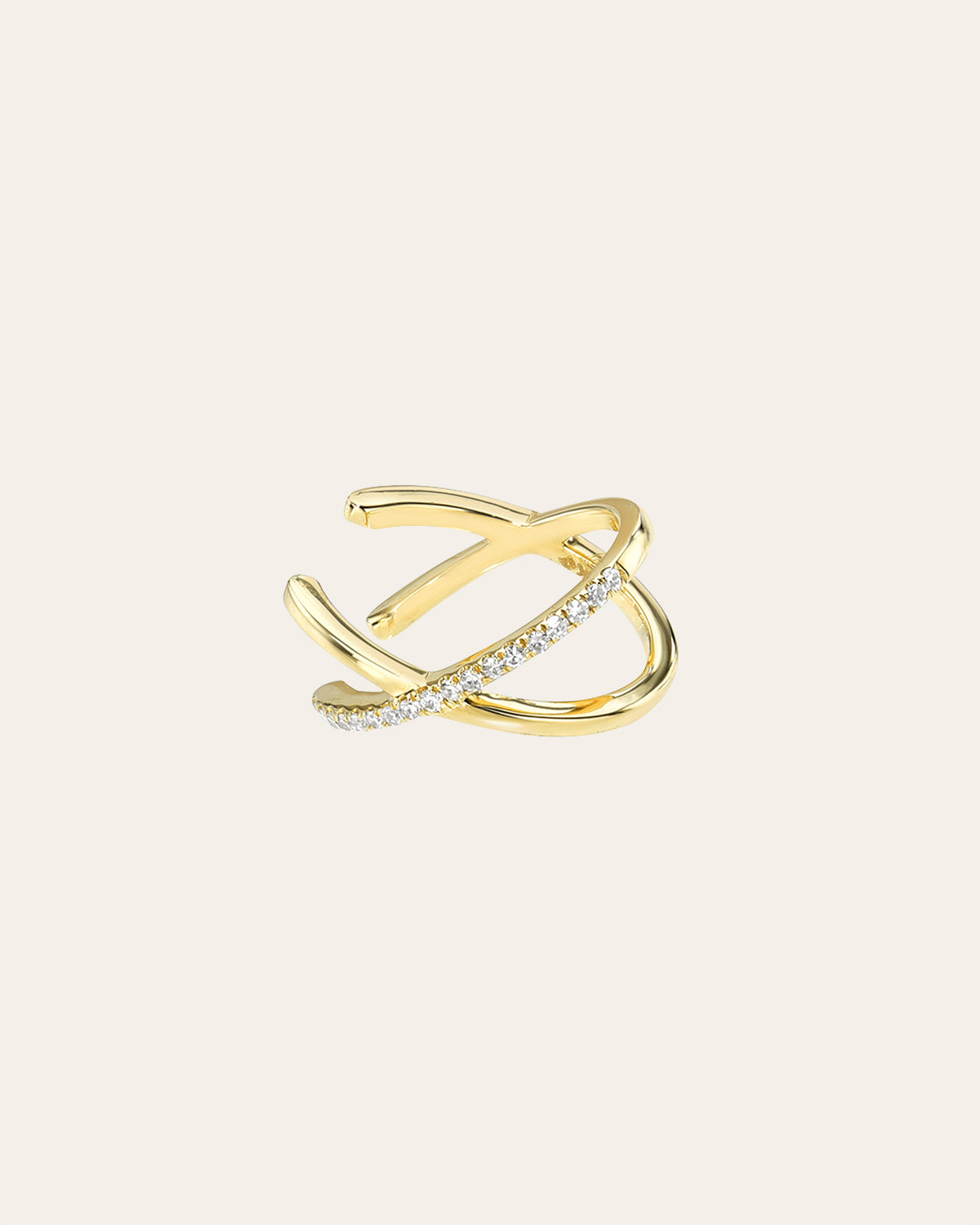 14K Gold and Diamond Ear Cuff