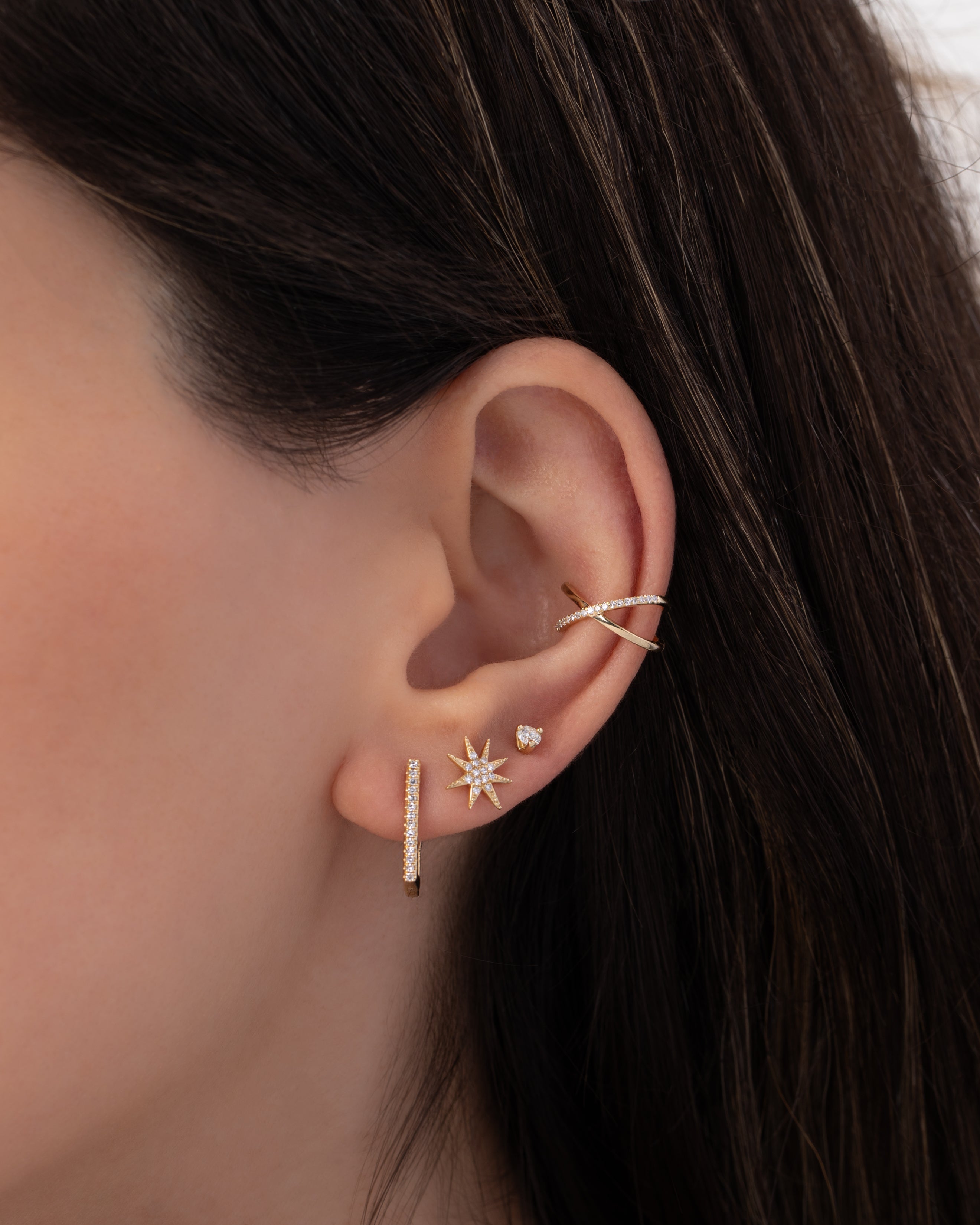 14K Gold and Diamond Ear Cuff