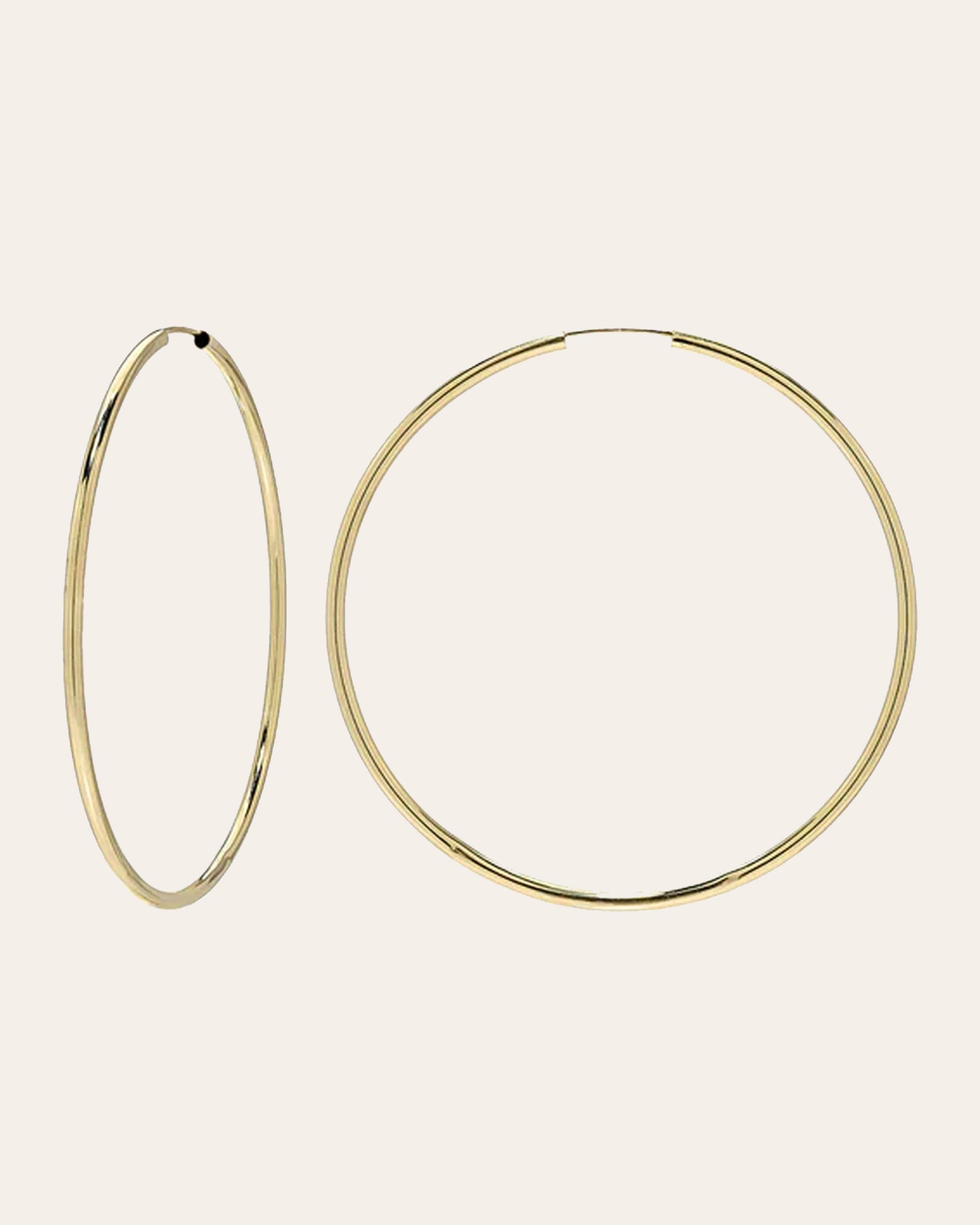 14k Gold Large Hoop Earrings
