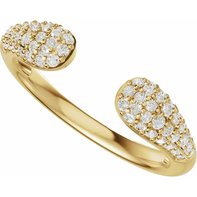 1/3 CTW Diamond Open Band - 14K Yellow Gold