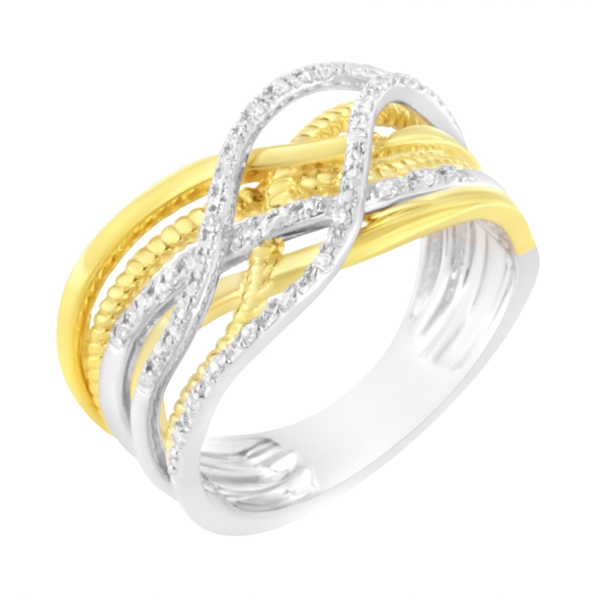 10K Yellow Gold Plated 1/10 Cttw Diamond