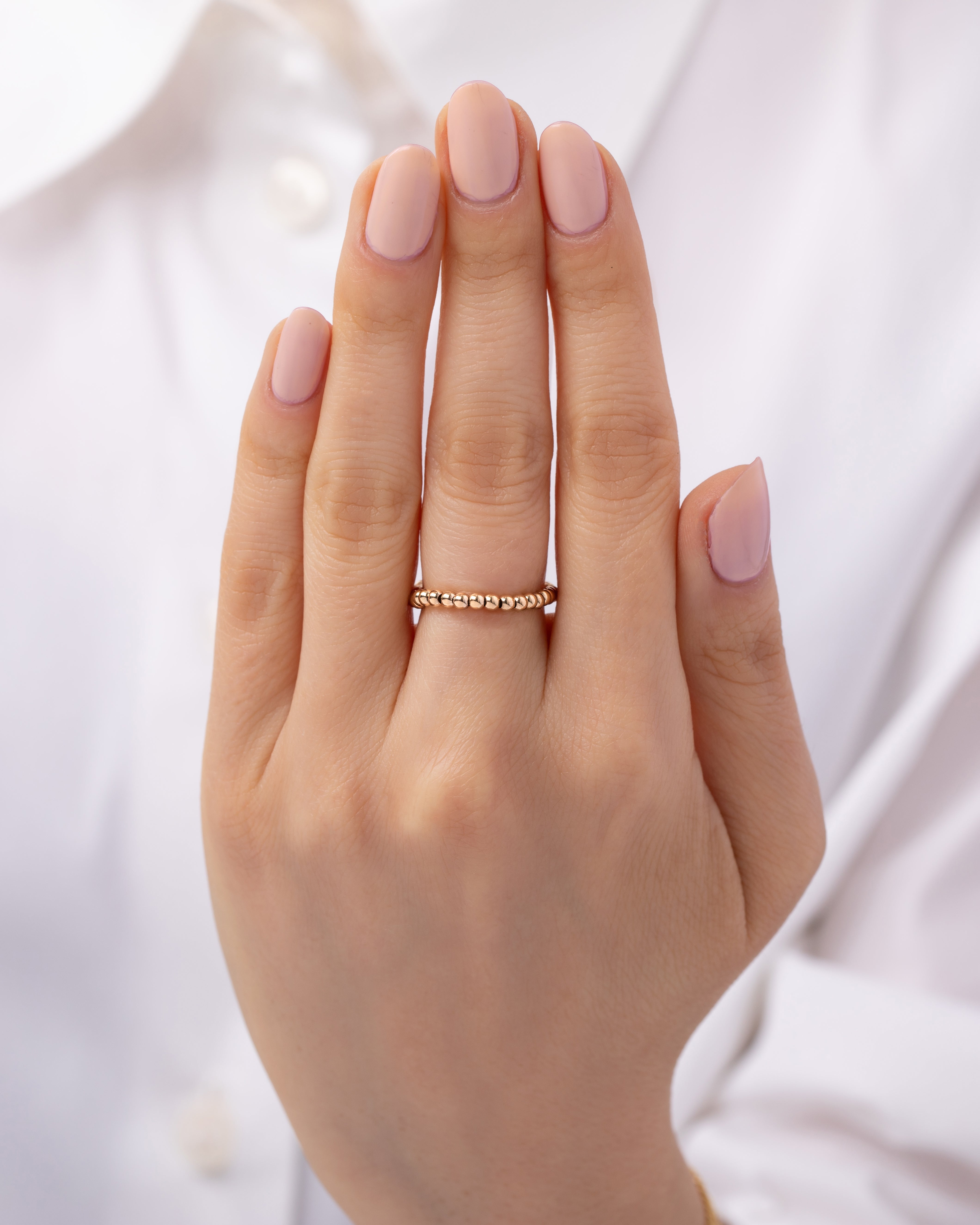 14k Gold Bead Ring