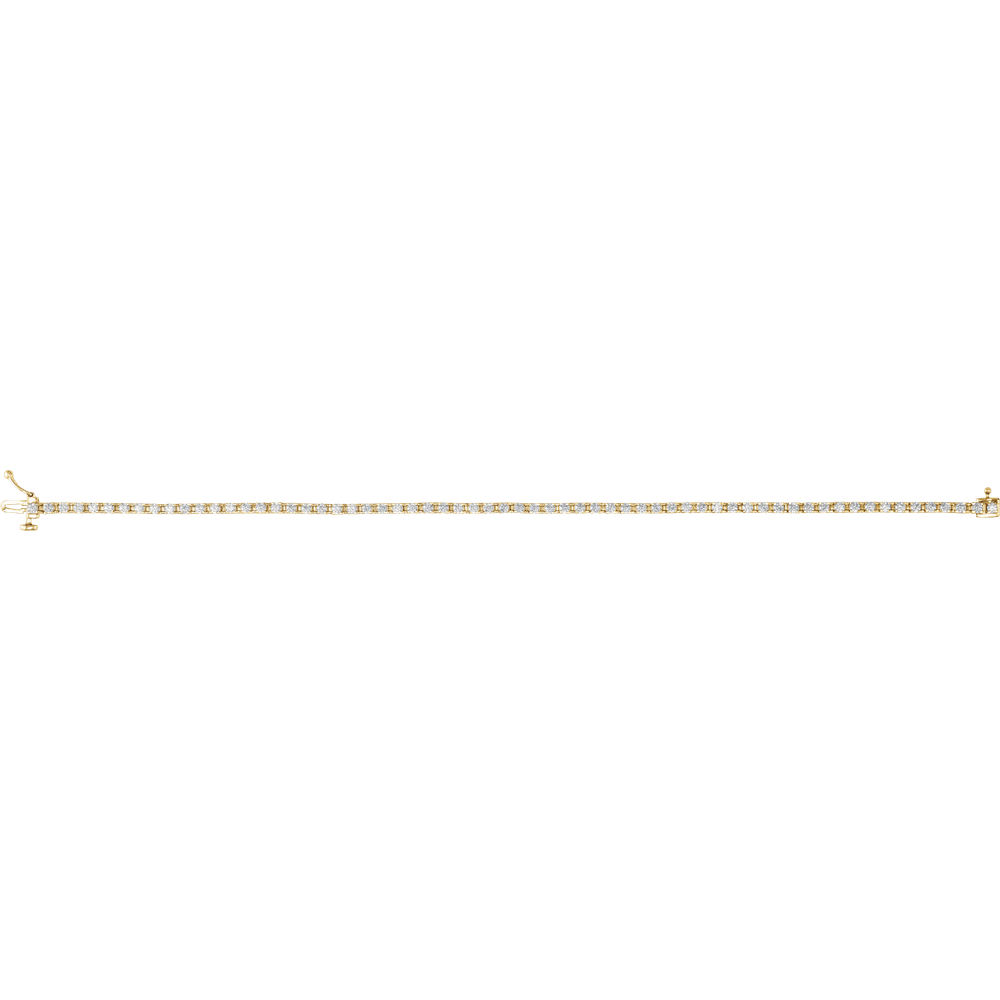 14K Yellow Gold 2 CTW Lab Diamond Tennis Bracelet