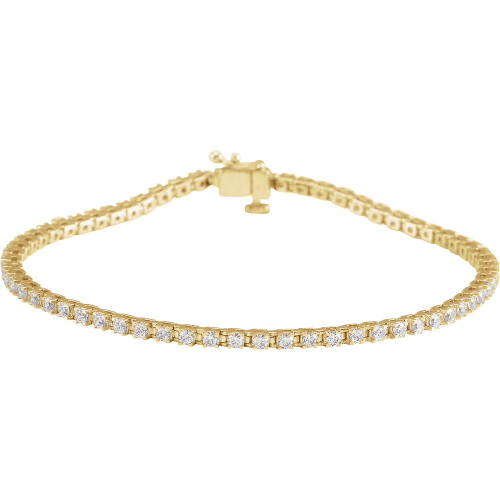 14K Yellow Gold 2 CTW Natural Diamond Tennis Bracelet