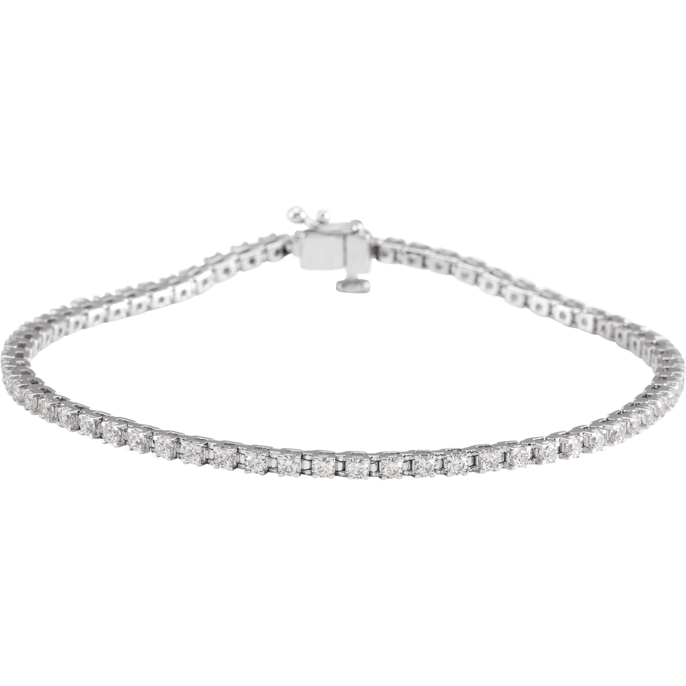 14K White Gold 2 CTW Natural Diamond Tennis Bracelet