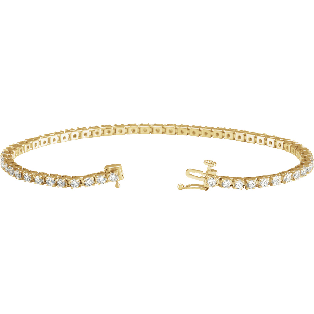 14K Yellow Gold 3 CTW Natural Diamond Tennis Bracelet