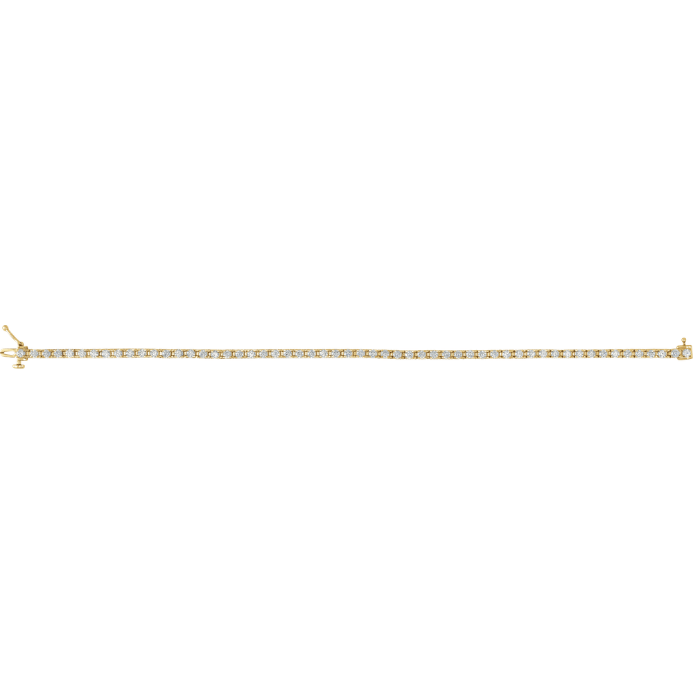 14K Yellow Gold 3 CTW Lab Diamond Tennis Bracelet