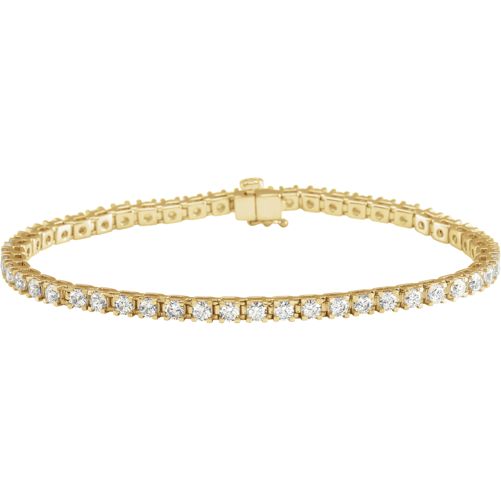 14K Yellow Gold 5 CTW Natural Diamond Tennis Bracelet