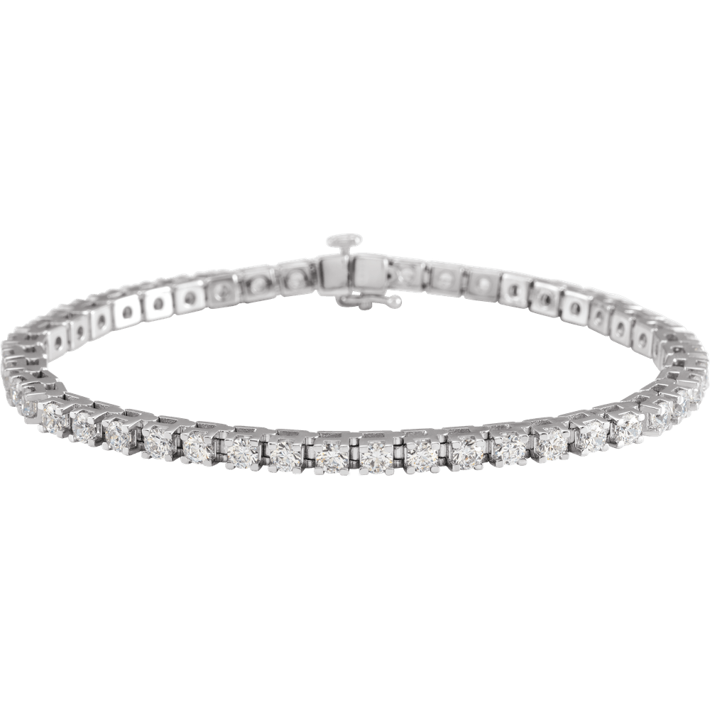 14K White Gold 5 CTW Natural Diamond Tennis Bracelet